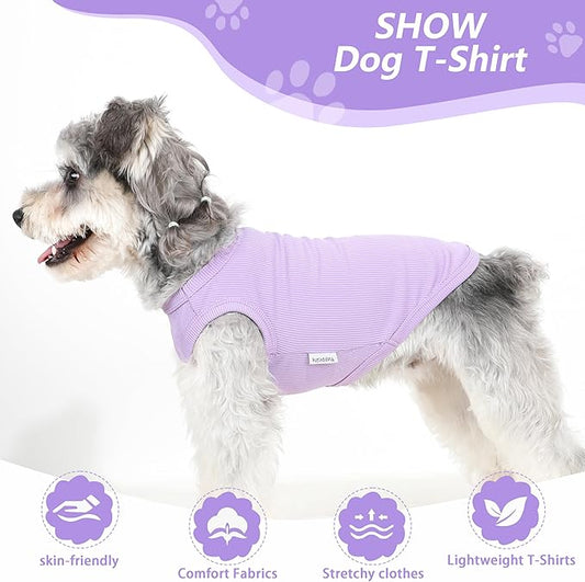 2 Pack Dog Clothes for Small Dogs Summer Dog Shirt Vest Girl Boy Lightweight Puppy T-Shirts Blank Soft and Cool Pet Clothing Sleeveless Medium Large Dog Outfit (Purple+L-Pink, X-Large)