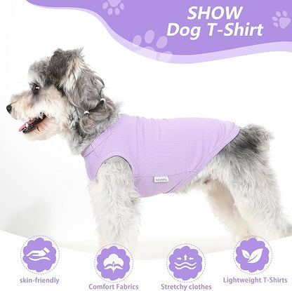 2 Pack Dog Clothes for Small Dogs Summer Dog Shirt Vest Girl Boy Lightweight Puppy T-Shirts Blank Soft and Cool Pet Clothing Sleeveless Medium Large Dog Outfit (Purple+L-Pink, XX-Large)