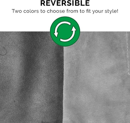 Furhaven Waterproof Throw Blanket for Dogs & Indoor Cats, Washable - Two-Tone Luxe Velvet Dog Blanket - Granite Gray, Small