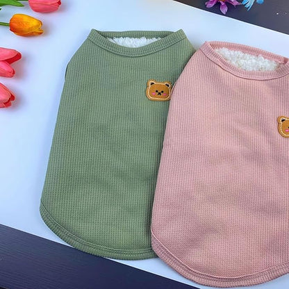 Fleece Cotton Winter Dog Tee Shirt - Soft, Breathable, Stretchy & Lightweight for Medium, Small Dogs
