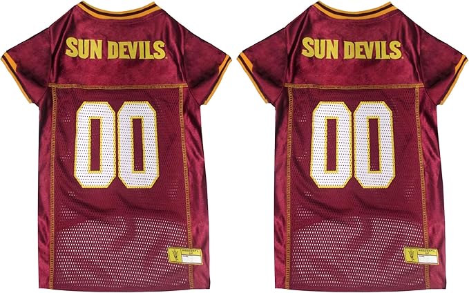 Pets First NCAA College Arizona State University Mesh Jersey for Dogs & Cats, Small. Licensed Big Dog Jersey with Your Favorite Football/Basketball College Team (Pack of 2)
