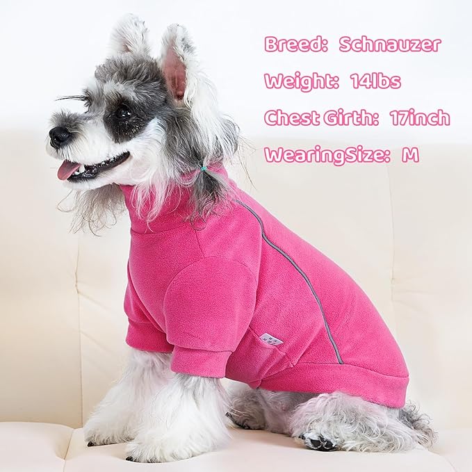 XPUDAC 4 Pack Dog Sweaters Fleece Dog Sweatshirt Winter Pet Clothes for Small Medium Dogs Boy Girl Pullover Puppy Christmas Outfits Cat Apparel, Purple, Light Pink, Hot Pink, Red, S