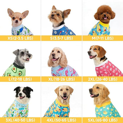 XPUDAC 4 Pack Dog Pajamas Soft Strechy Summer Dog Pjs Puppy Clothes for Small Medium Dogs Boy Girl Cat Pet Outfits, X-Large