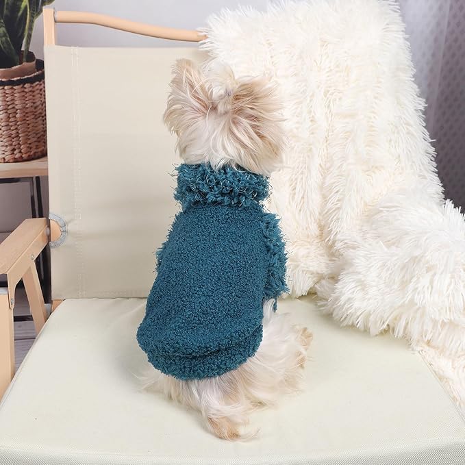 Dog Classic Sweater Chihuahua Sweatshirt Dog Clothes for Small Dogs Girl Boy Soft Fleece Coat for Small Dogs Cat Clothes Soft Puppy Cat Clothing, Green, M