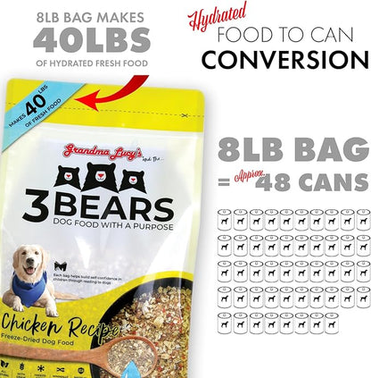 grandma lucy's 3 Bears Chicken Dog Food - 1lb (Pack of 2)