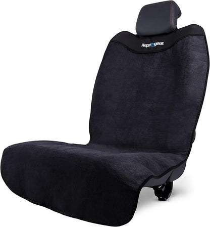 HAPPEGEAR Happeseat Waterproof Car Seat Cover & Protector – Universal Fit Car Seat Towel Cover – Non-Slip Backing, Easy Install & Storage, Machine Washable, Fits Front & Back, Black