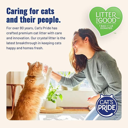 Cat’s Pride Micro Crystals Cat Litter, Non-Clumping, Scented, 30-Day Odor Control, 99% Dust Free, Lightweight, Soft on Paws, 6.5lb Bag (Pack of 2)