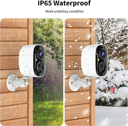2K FHD Smart Wireless Security Camera Indoor/Outdoor,Solar Powered WiFi Camera with Color Night Vision, Motion Detection, 2-Way Audio, Weatherproof, Cloud/SD Storage for Home Security (2.4GHz Only)