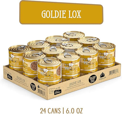 Weruva Cats in The Kitchen, Goldie Lox with Chicken & Salmon Au Jus Cat Food, 6oz Can (Pack of 24)