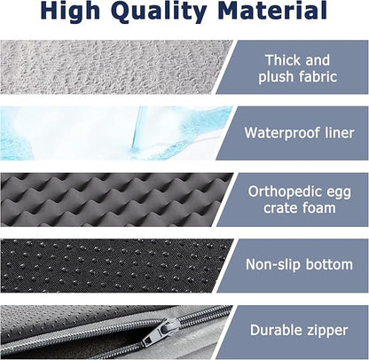 WESTERN HOME Large Dog Bed, Orthopedic Dog Beds with Waterproof Lining, XL Pet Couch with Removable Washable Cover and Nonskid Bottom, Extra Large Sofa Bed, Grey