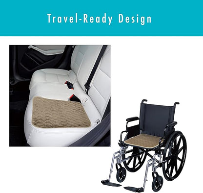 FRESH IDEAS Waterproof & Washable Seat Protector Pad, Tan, 2-Pack