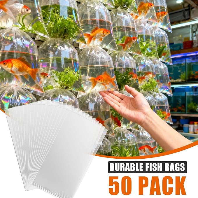 Aquarium Fish Bags, Leak Proof Poly Bags, 3 Mil Extra Thickness Transporting Shipping Containers for Live Fish