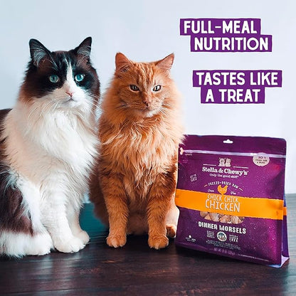 Stella & Chewy's Freeze-Dried Raw Cat Dinner Morsels - Premium Chicken Recipe with 98% Cage-Free Meat & Organs - Natural Grain-Free Cat & Kitten Food - Made in USA - 1 oz