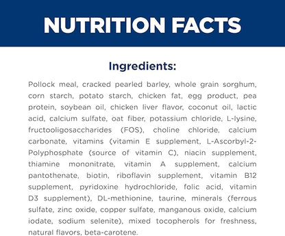 Hill's Science Diet Adult Sensitive Stomach & Skin Dry Cat Food, Pollock Meal & Barley Recipe, 6 lb. Bag (Updated Formula)