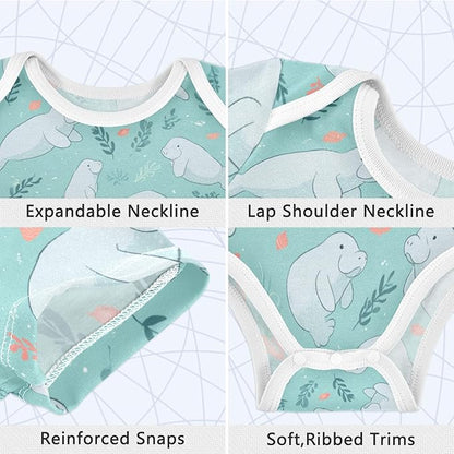 Bright Emotions Raccoons Baby Short Sleeve Bodysuits Romper Unisex Infant Outfit Wrapping Clothes for Boy Girl kids 3M