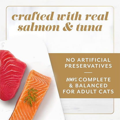 Fancy Feast Gems Pate Cat Food Mousse Salmon or Tuna and a Halo of Savory Gravy Wet Cat Food Variety Pack - 8 ct. Boxes (Pack of 2)