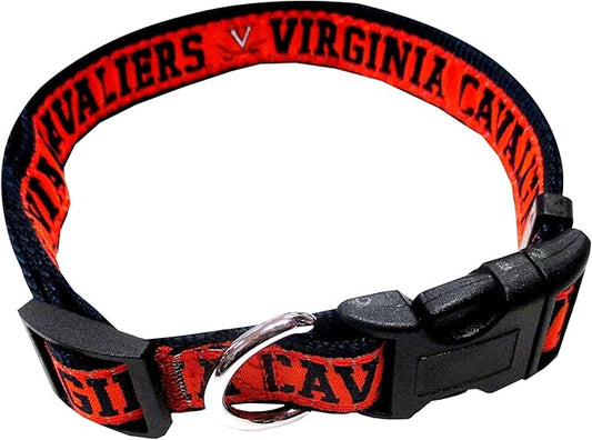 Pets First Collegiate PET Collar NEW VERSION Virginia Cavaliers Dog Collar, Size Medium. Best Sports Team Color for Dogs & Cats. A Shiny & Colorful Dog & Cat Collar Licensed by The NCAA