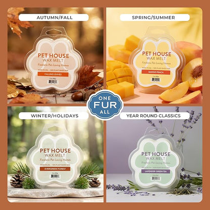 Pet House Scented Wax Melts Long-Lasting, Pet-Friendly Plant Based, Wax Melts for Home, Vanilla Sandalwood 3 OZ Each, 2 Pack