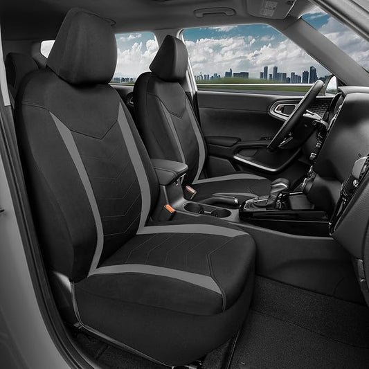 Motor Trend Neoprene Waterproof Seat Covers for Cars, Trucks, & SUV – Black & Gray Automotive Interior Protectors - Rear Split Bench Protector for Kids Dogs & Pets – Forros para Asientos de Carro