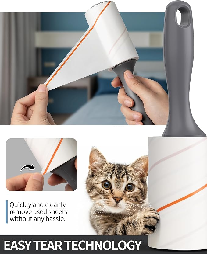 MR.SIGA Extra Sticky Lint Roller Pet Hair Remover for Clothes, 540 Sheets | Dog and cat fur remover, removes hair from couch, furniture and carpet easily