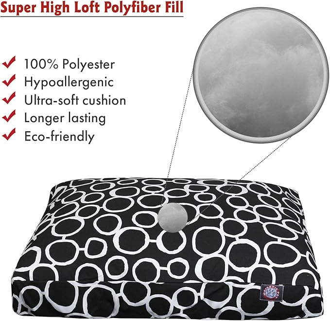 Majestic Pet Fusion Black Large Rectangle Pet Bed