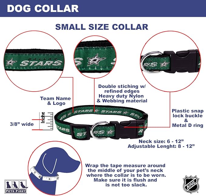 Pets First NHL Collar for Dogs & Cats. Adjustable, Cute, & Stylish! The Ultimate Hockey Fan Collar!