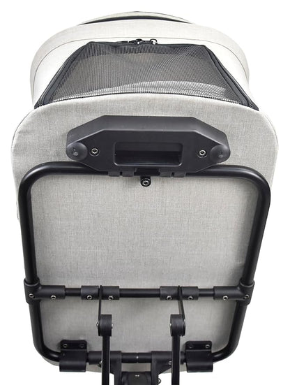 ROODO 2026 Upgraded Version 3 in 1 Dog Cat Stroller with Detachable Carrier Lightweight Folding Portable All Terrain Pet Travel System Puppy Kitty Doggie Bunny Stroller for 30lbs (Light Grey)