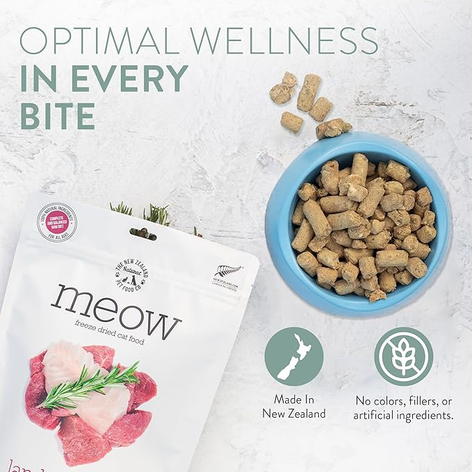 The New Zealand Natural Pet Food Co. Meow Freeze Dried Cat Food - Wild Brushtail Recipe, High Protein Treats, Meals & Toppers,Dry Cat Food,1.76 oz
