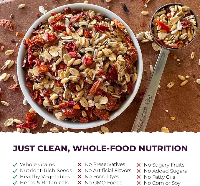 Native Nutrition Organic Parrot Food, USDA Certified, Non-GMO, for Small and Medium Parrots, 2 lbs