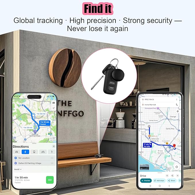 Tracker Smart Tags Android & iOS-1 Packs,Dual System Bluetooth Air Luggag Tracker Keys Finder/Item Locator Work with Apple Find My (iOS)&Google's Find Hub(Android) for Key,Backpack,Luggage Black
