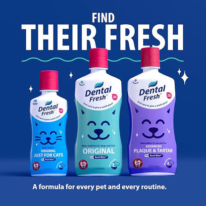 Dental Fresh Original Water Additive for Dogs & Cats, 17 Fl Oz, Daily Teeth & Breath Care to Help Freshen Breath