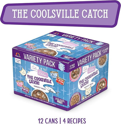 Weruva Cats in The Kitchen, The Coolsville Catch! Variety Pack, 3.2oz Can (Pack of 12)