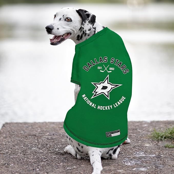 NHL Dallas Stars Tee Shirt for Dogs & Cats, Small. - Are You A Hockey Fan? Let Your Pet Be An NHL Fan Too!