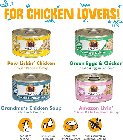 Weruva Classic Cat Food, Paw Lickin Pals Trial Variety Pack, 3oz Can, Pack of 4