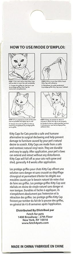 Kitty Caps Nail Caps for Cats, Pure White & Coral Red - Safe, Stylish & Humane Alternative to Declawing Stops Snags & Scratches, Medium (9-13 lbs), 40 Count