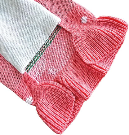 CHBORCHICEN Pet Dog Sweaters Classic Knitwear Turtleneck Winter Warm Puppy Clothing Cute Strawberry and Heart Doggie Sweater (XS, Dress-Pink)