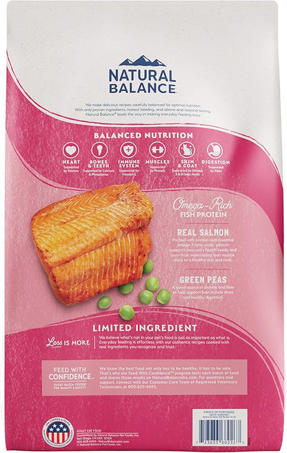 Natural Balance Limited Ingredient Adult Grain-Free Dry Cat Food, Salmon & Green Pea Recipe, 4 Pound (Pack of 1)