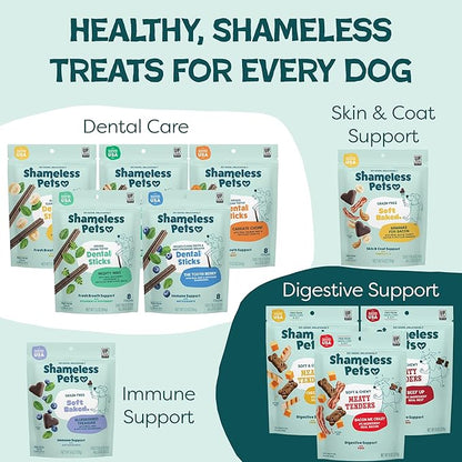 Shameless Pets Soft & Chewy Dog Treats, Beef Up Meaty Tenders, 1.5lb – Real Beef is 1st Ingredient – Grain Free, No Corn or Soy – Digestive Support – for Small, Medium & Large Dogs