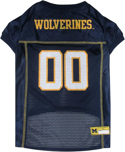 Pets First NCAA College Michigan Wolverines Mesh Jersey for DOGS & CATS, XXX-Large. Licensed Dog Jersey with your Favorite Football/Basketball College Team