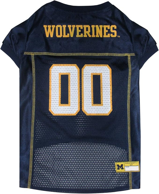 Pets First NCAA College Michigan Wolverines Mesh Jersey for DOGS & CATS, XXX-Large. Licensed Dog Jersey with your Favorite Football/Basketball College Team