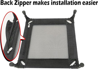 Pozico Elevated Pet Bed with Breathable Mesh for Small Cat and Dog, Raised Cooling Pet Cot for Puppy and Kitty, 18.9x18.9 inch (Black Bed)