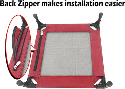 Pozico Elevated Pet Bed with Breathable Mesh for Small Cat and Dog, Raised Cooling Pet Cot for Puppy and Kitty, 18.9x18.9 inch (Red Bed)