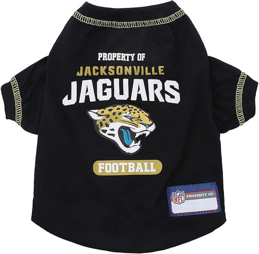NFL Jacksonville Jaguars Dog T-Shirt for Pets, Size Medium. Officially Licensed Pet Shirt with Team Logo, Soft Stretchable Comfort Fit Apparel for Dogs & Cats