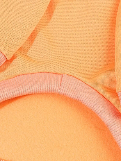 QWINEE Basic Dog Hoodie Sweatshirt Puppy Sweater Warm Cat Costumes Pet Clothes for Chihuahua Puppy Kitten Small Medium Dogs Orange Large