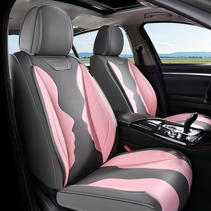 Coverado Car Seat Covers, Front Covers for Cars, Car Seat Cover Front Seats, Automotive Seat Cover, Waterproof, Leather Car Seat Cushion, Universal Interior Seat Protectors for Most Cars
