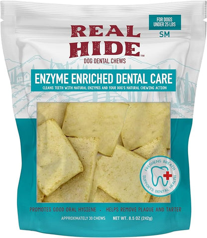 Real Hide | Enzyme Enriched Dental Care Dog Dental Chews | Small | 8.5 oz