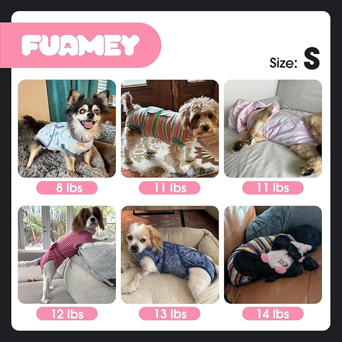 FUAMEY Surgery Recovery Suit for Small Dogs Cats,Dog Surgery Suit Female Spay Male Dogs Neuter Recovery Shirt Dog Onesie Anti Licking Abdominal Wounds Pet Bodysuit Skin Conditions Rose Dye S
