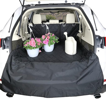 4Knines Split Cargo Liner for SUV – for Dogs & Pets, Heavy-Duty, Waterproof Trunk Mat & Cargo Cover – Fits 60/40 Split Bench & Armrest Pass-Through – Machine Washable, Non-Slip (Extra Large, Camo)