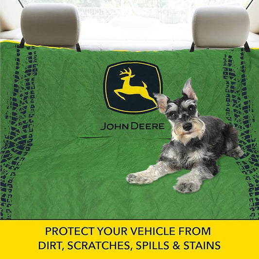JOHN DEERE PET CAR SEAT COVER for DOGS & CATS. Licensed SEAT PROTECTOR for Construction, Tractors, John Deere Fans! Drive your PET in-style with the Pets First CARSEAT VEHICLE PROTECTOR