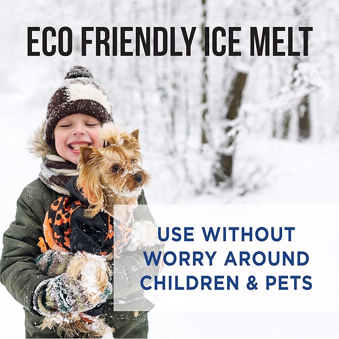 Natural Rapport Pet Friendly Ice Melt - Calcium Chloride Free, Pet Safe Ice Melter, Rock Salt Alternative - Time Release Deicer Formula Lasts 3X Longer (10 lb)